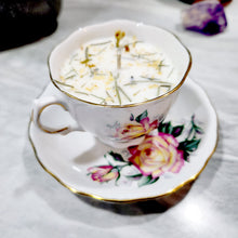 Load image into Gallery viewer, Tea Cup Candle Soy Wax Winter Forest Herbal Candle Gift for Mom, Gift for Sister, Teacher, Grandma, Nana, Engagement, Bridal, Best Friend,