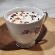 Load image into Gallery viewer, Tea Cup Candle Soy Wax Getaway Herbal Candle Gift for Mom, Gift for Sister, Teacher, Grandma, Nana, Engagement, Bridal, Best Friend,