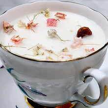 Load image into Gallery viewer, Tea Cup Candle Soy Wax Cherry Blossom Herbal Candle Gift for Mom, Gift for Sister, Teacher, Grandma, Nana, Engagement, Bridal, Best Friend,
