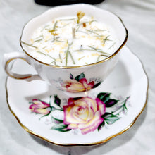 Load image into Gallery viewer, Tea Cup Candle Soy Wax Winter Forest Herbal Candle Gift for Mom, Gift for Sister, Teacher, Grandma, Nana, Engagement, Bridal, Best Friend,
