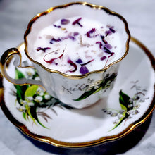 Load image into Gallery viewer, Tea Cup Candle Soy Wax Sunset Bliss  Herbal Candle Gift for Mom, Gift for Sister, Teacher, Grandma, Nana, Engagement, Bridal, Best Friend,
