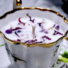Load image into Gallery viewer, Tea Cup Candle Soy Wax Sunset Bliss  Herbal Candle Gift for Mom, Gift for Sister, Teacher, Grandma, Nana, Engagement, Bridal, Best Friend,
