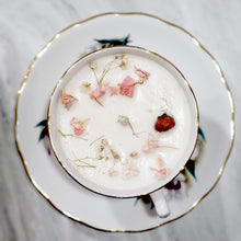 Load image into Gallery viewer, Tea Cup Candle Soy Wax Cherry Blossom Herbal Candle Gift for Mom, Gift for Sister, Teacher, Grandma, Nana, Engagement, Bridal, Best Friend,
