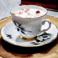 Load image into Gallery viewer, Tea Cup Candle Soy Wax Cherry Blossom Herbal Candle Gift for Mom, Gift for Sister, Teacher, Grandma, Nana, Engagement, Bridal, Best Friend,
