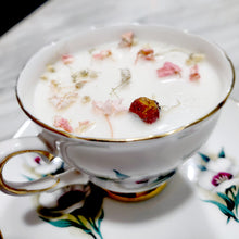 Load image into Gallery viewer, Tea Cup Candle Soy Wax Cherry Blossom Herbal Candle Gift for Mom, Gift for Sister, Teacher, Grandma, Nana, Engagement, Bridal, Best Friend,

