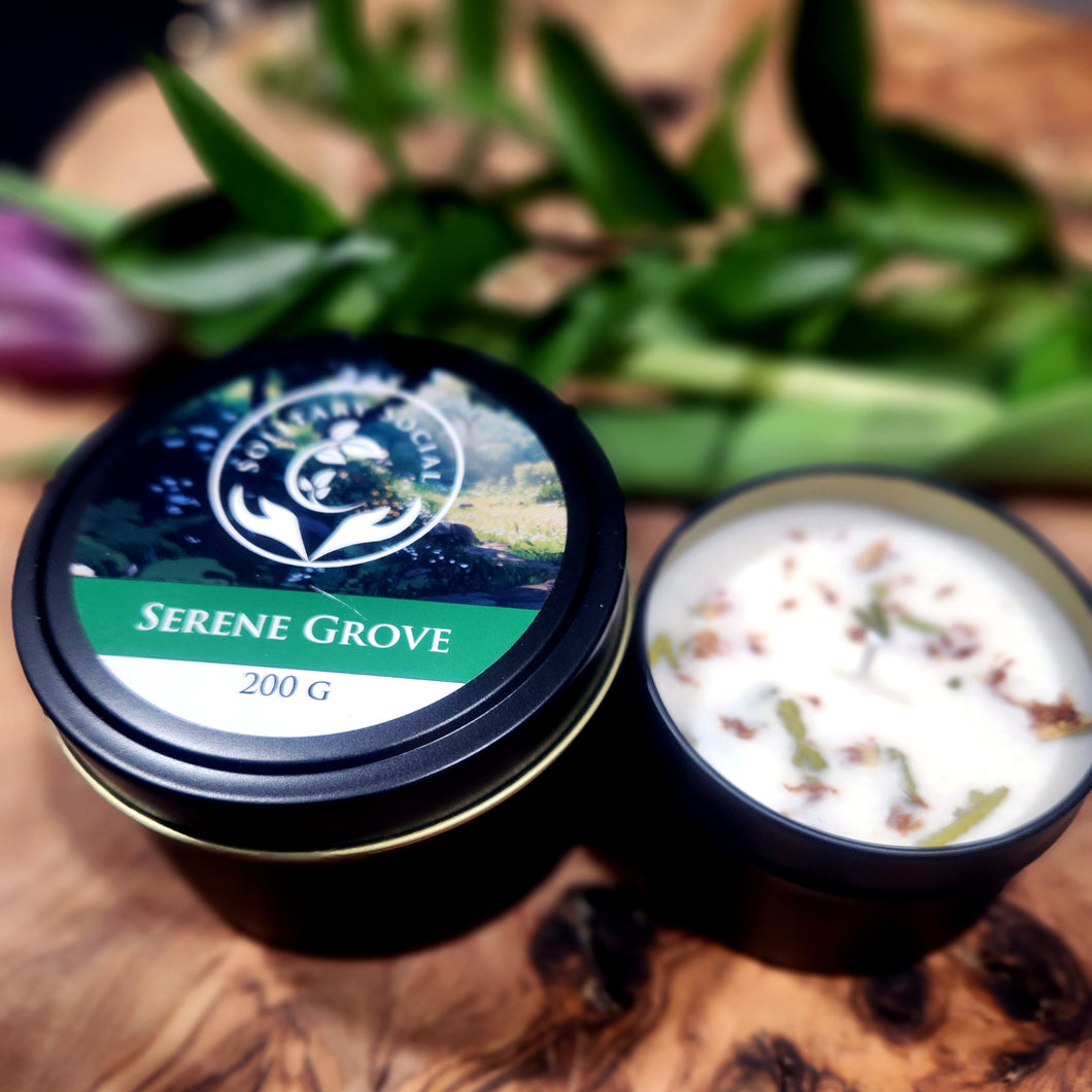 Serene Grove Herbal Candle - 100% Soy Wax